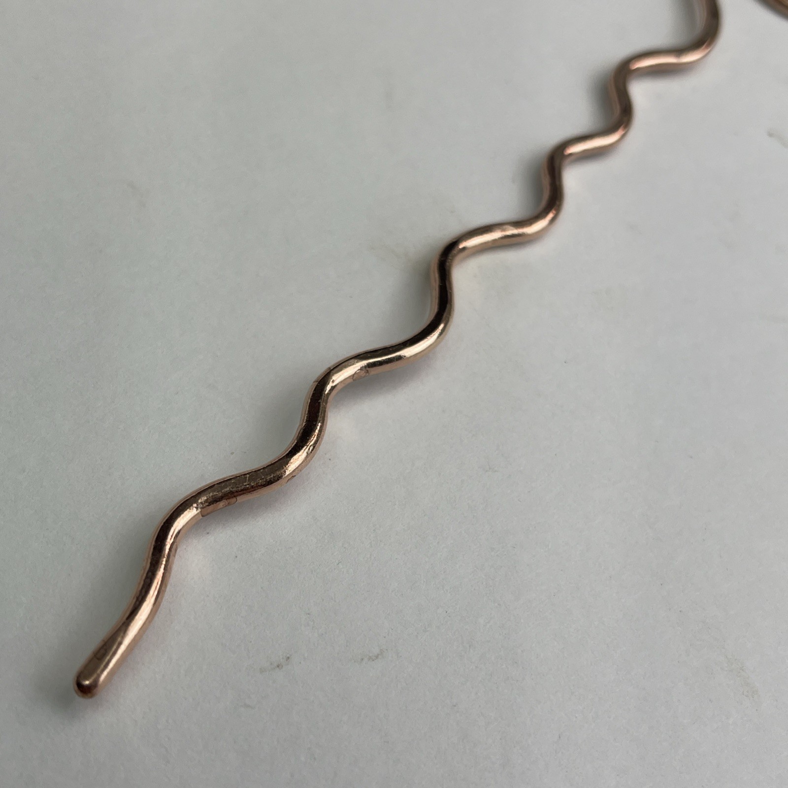 Extra Long Solid Copper Hair Pin, Stick, Slide, Spiral Top