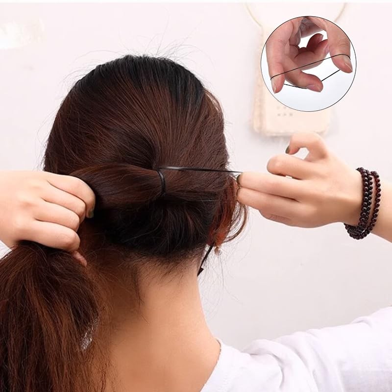 Black Elastic Hair Bands with a box Soft Elastic Bands for Kid Hair Braids