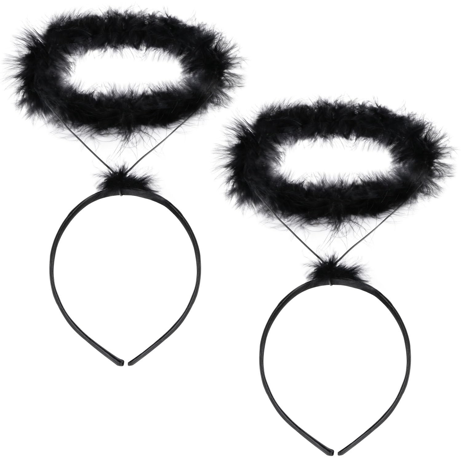 2 Pack Angel Halo Headbands Feather Angel Headband Black Halo Headband Hallow…