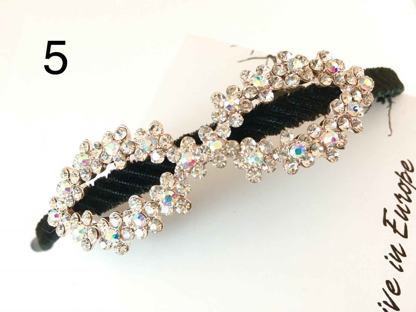 Skinny Black Headbands w/ Multi-Unique Shinny Crystal Designs (6 Options)