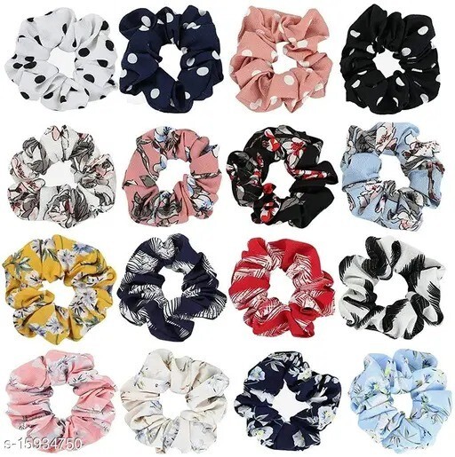Lot Women Girl Hair Scrunchies Cotton Elastic Hair Bands Scrunchy Rope Ties 50pc