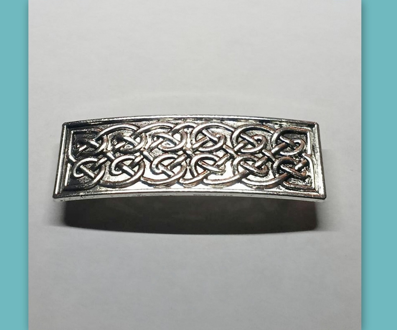 Celtic Hair French clasp Barrette Women Clip Unique Accessory metal silver knot