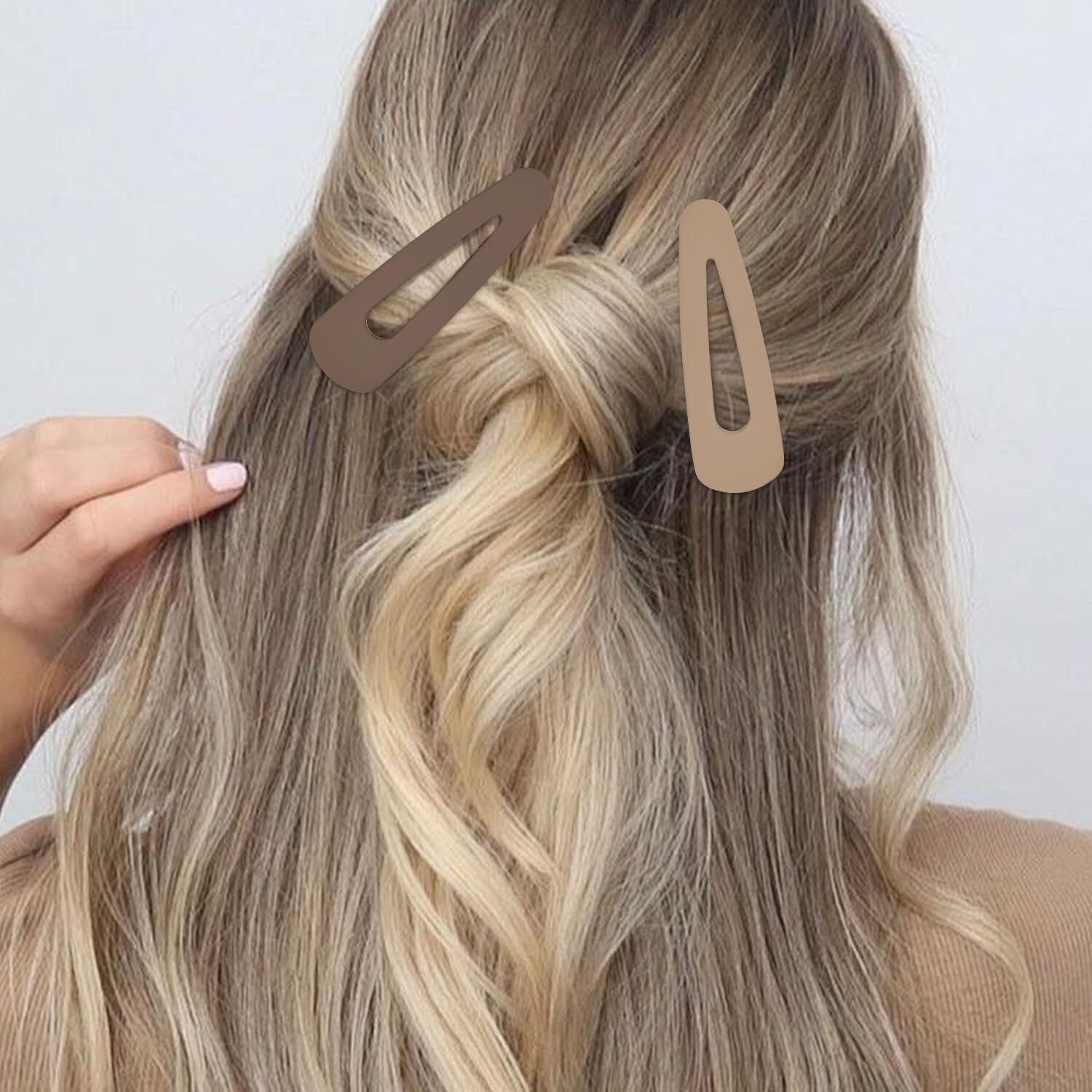 4PCS Large Barrettes, Acrylic Metal Snap Hair Barrettes, Matte Snap Clips for…