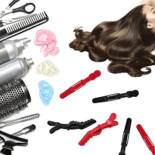 10 Pcs Black Plastic Alligator Hair Clips, Professional Crocodile For Styling