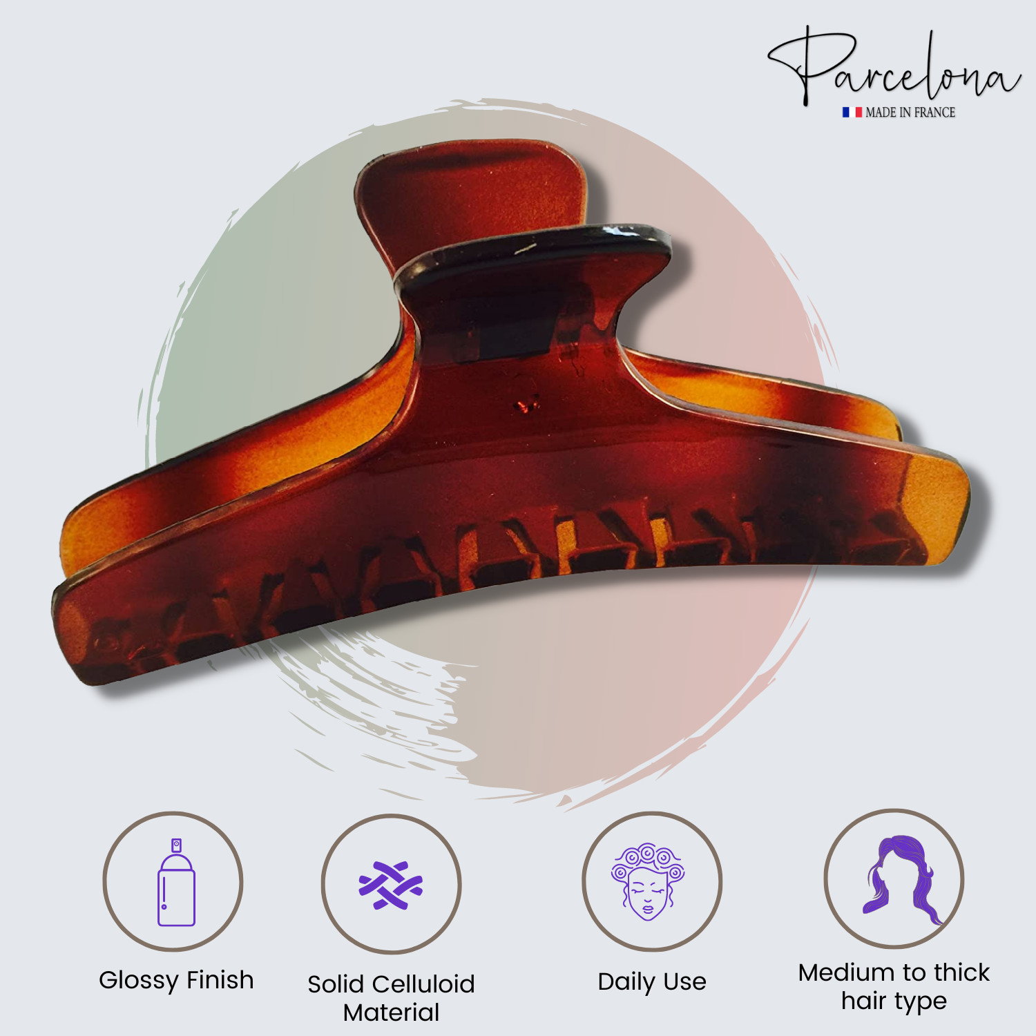 Parcelona French Flat Large Salon Jaw Hair Claw Clip in Shell Color