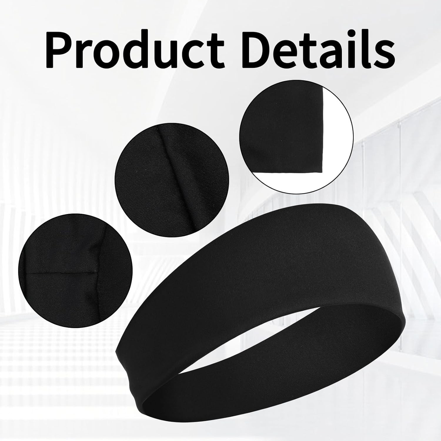 6 PCS Sports Headbands Soft Stretchy Non Slip Sweat Absorbent Headbands