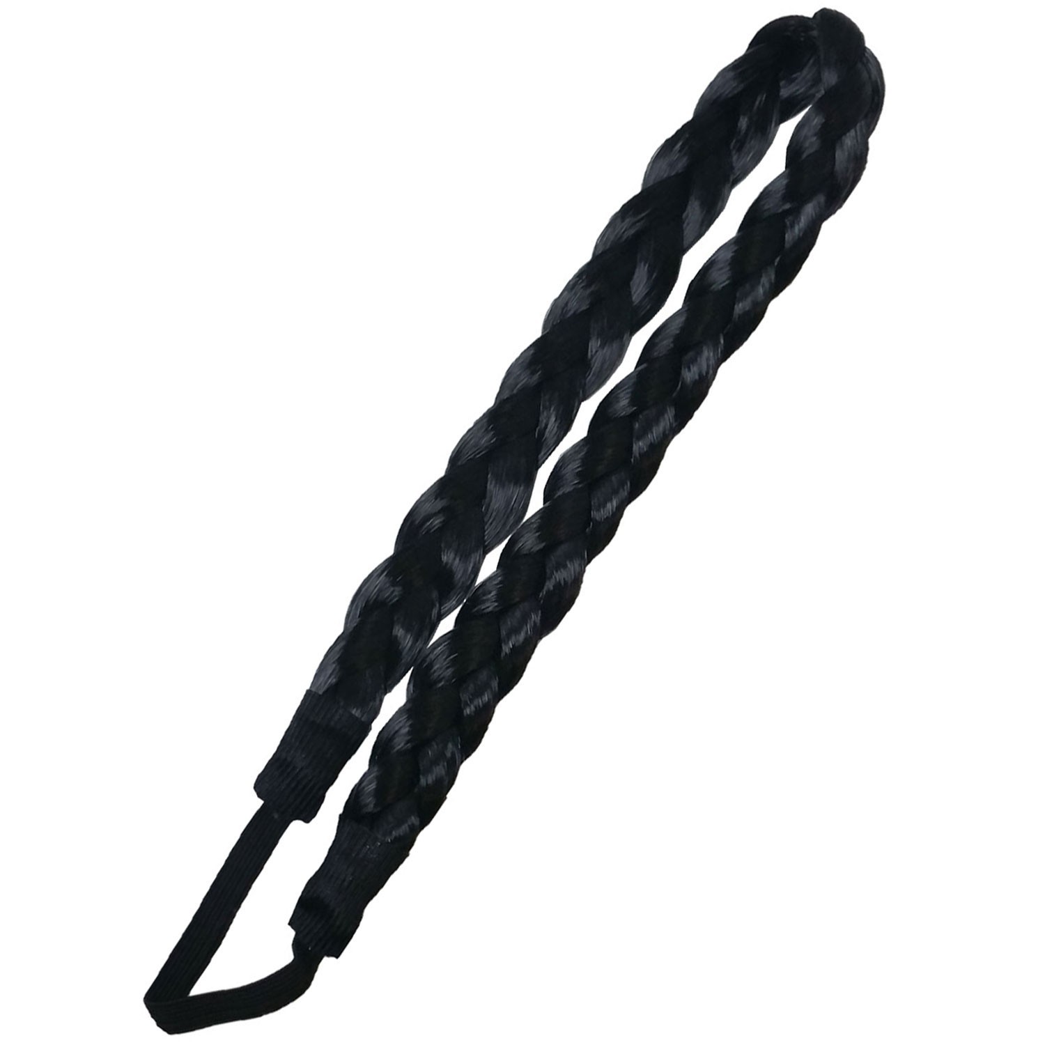 Synthetic Hair Band Plaited Headband Braided with Elastic 3/4″~1″ Wide