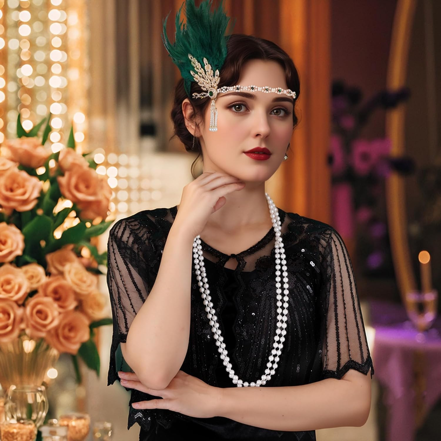 Flapper Headband Roaring 20S Headpiece Great Gatsby Headpiece for Women