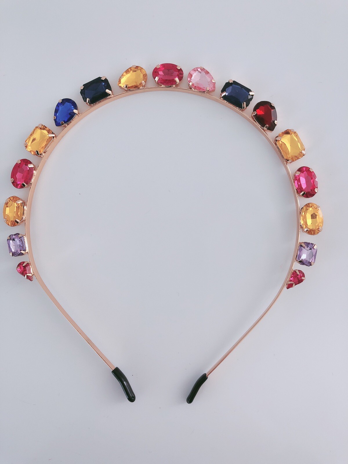 Women Girls Colorful Bling Crystal Gem Rhinestone Metal Head Hair Band Headband