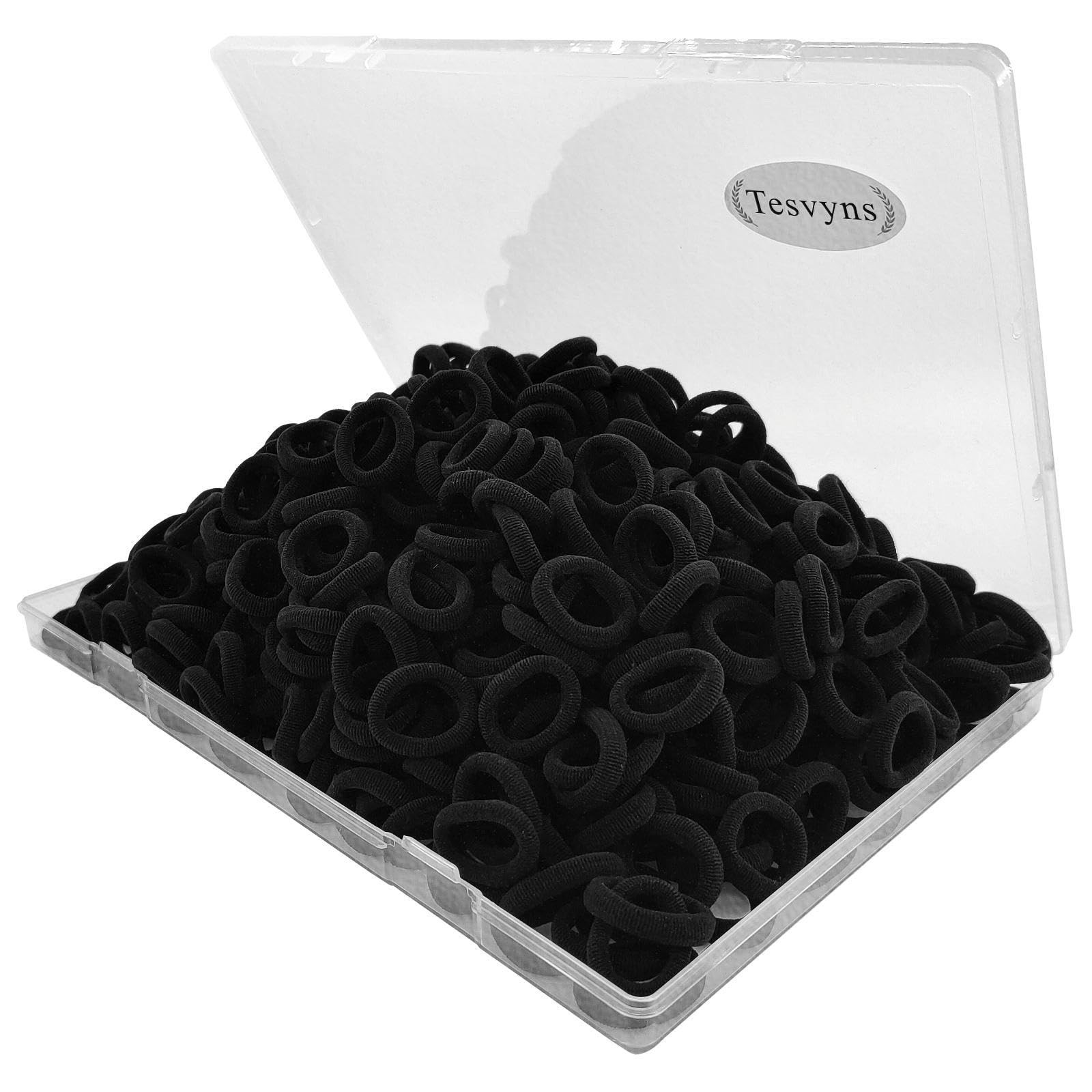 Baby Hair Ties 200 PCS Cotton Toddler Seamless Bands Ponytail Holders Black