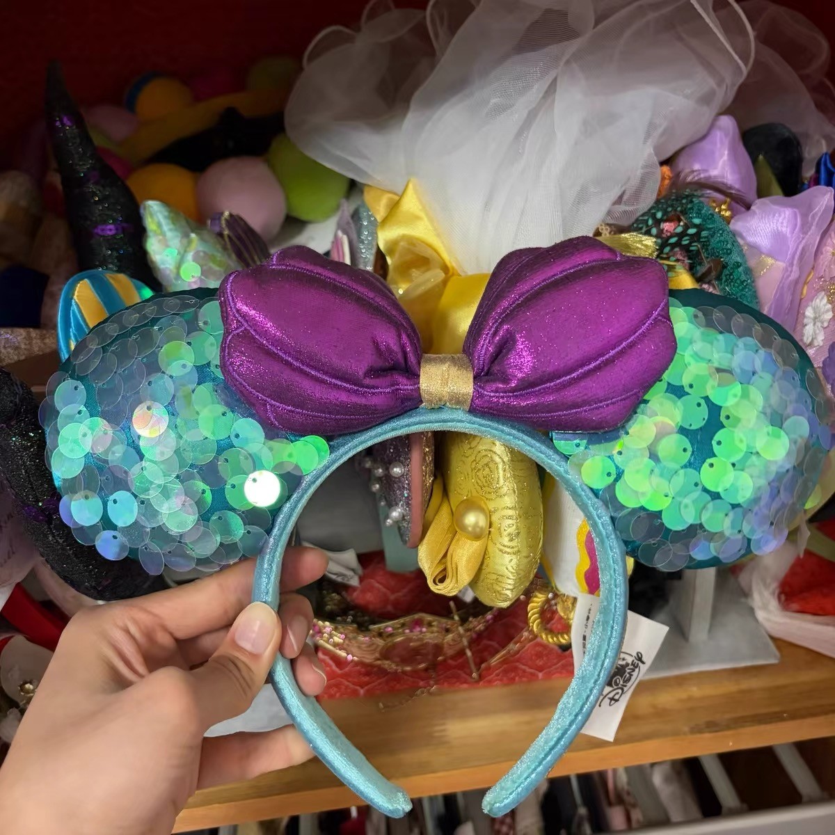 Loungefly Disney.Parks Rapunzel Cinderella Magical Minnie Ears Sequins Headband