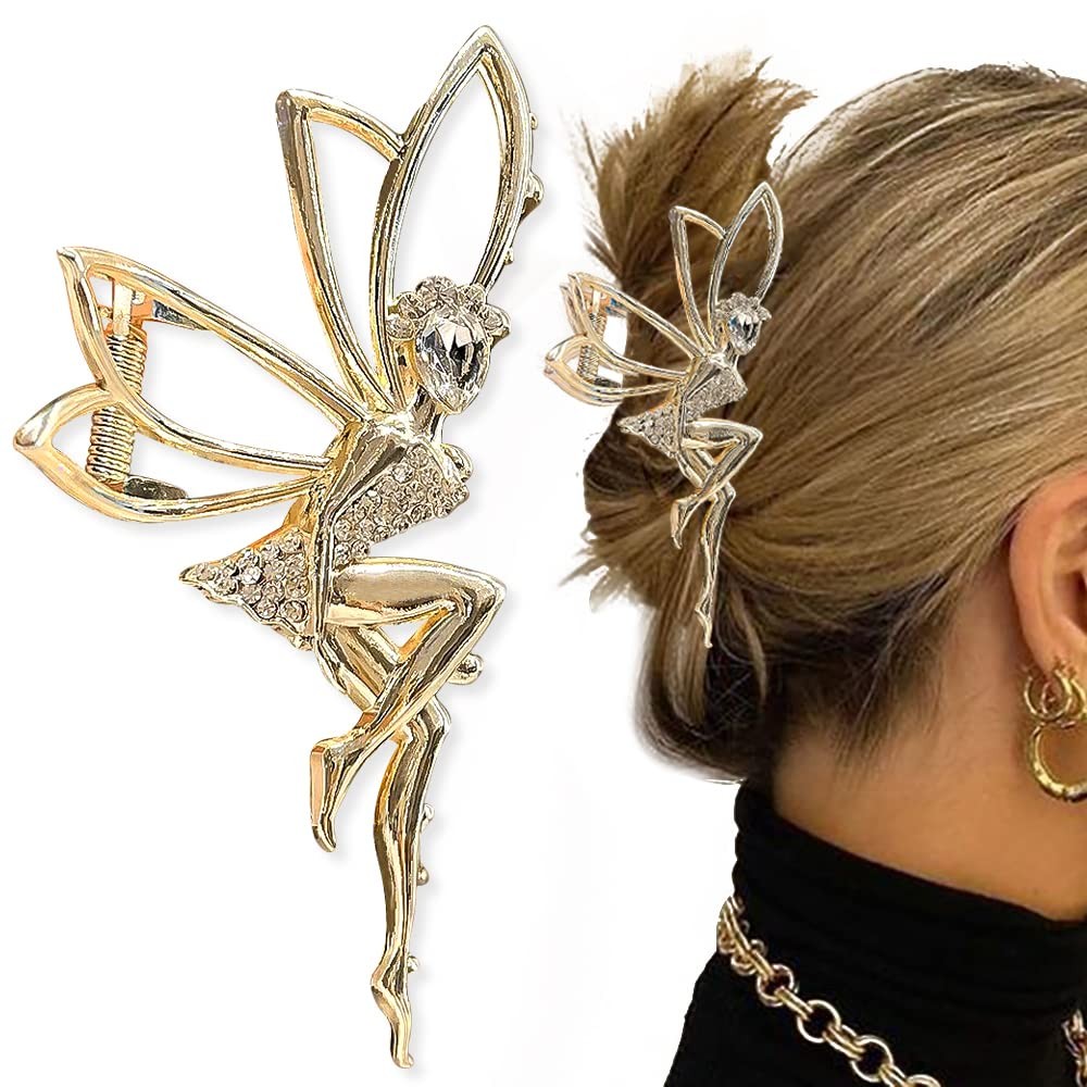 Elf Metal Hair Clips with Rhinestones for Girls – Fairy Claw Hair Barrettes, Cry