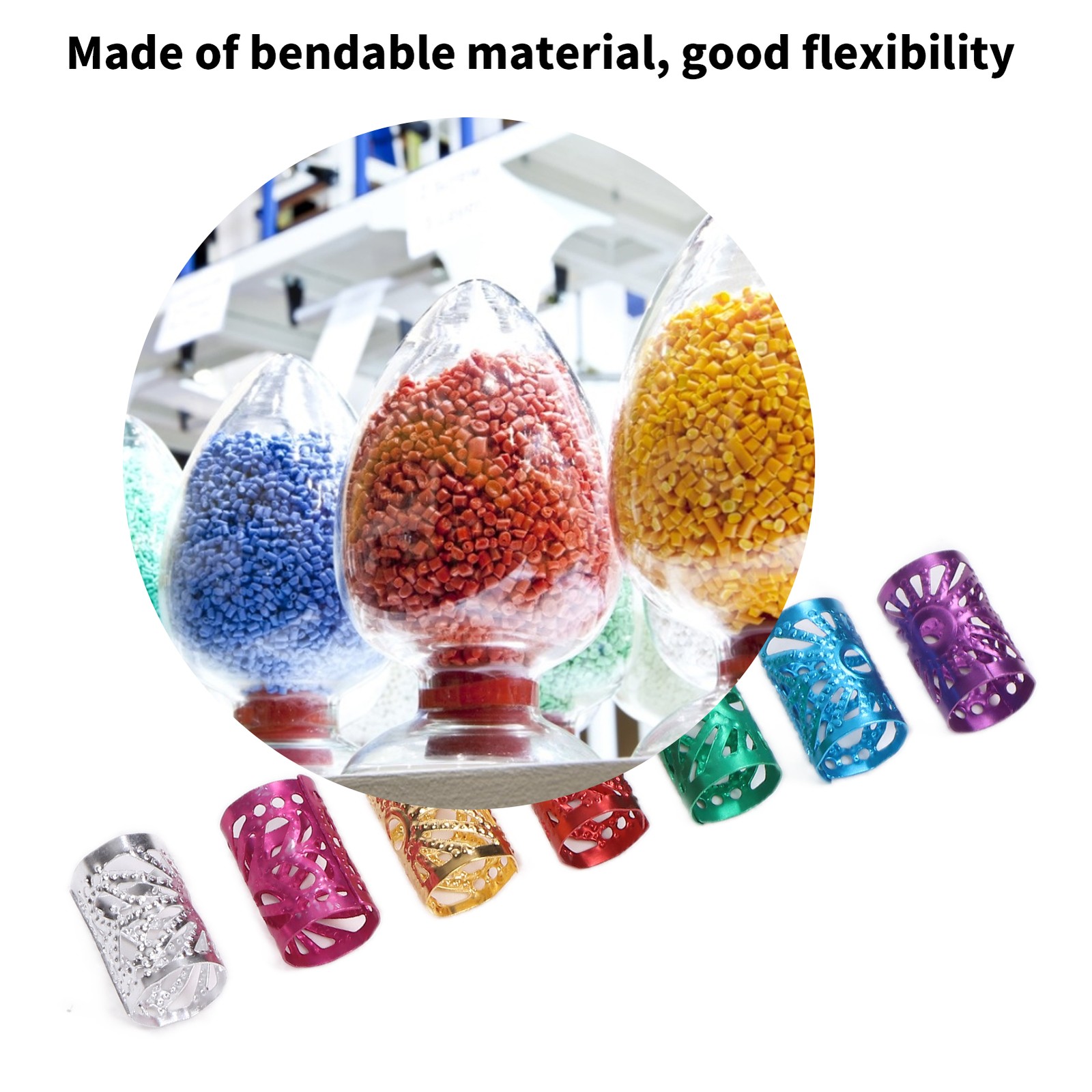170Pcs Hair Dreadlocks Beads Various Colors Exquisite Patterns Trendy Easily Use