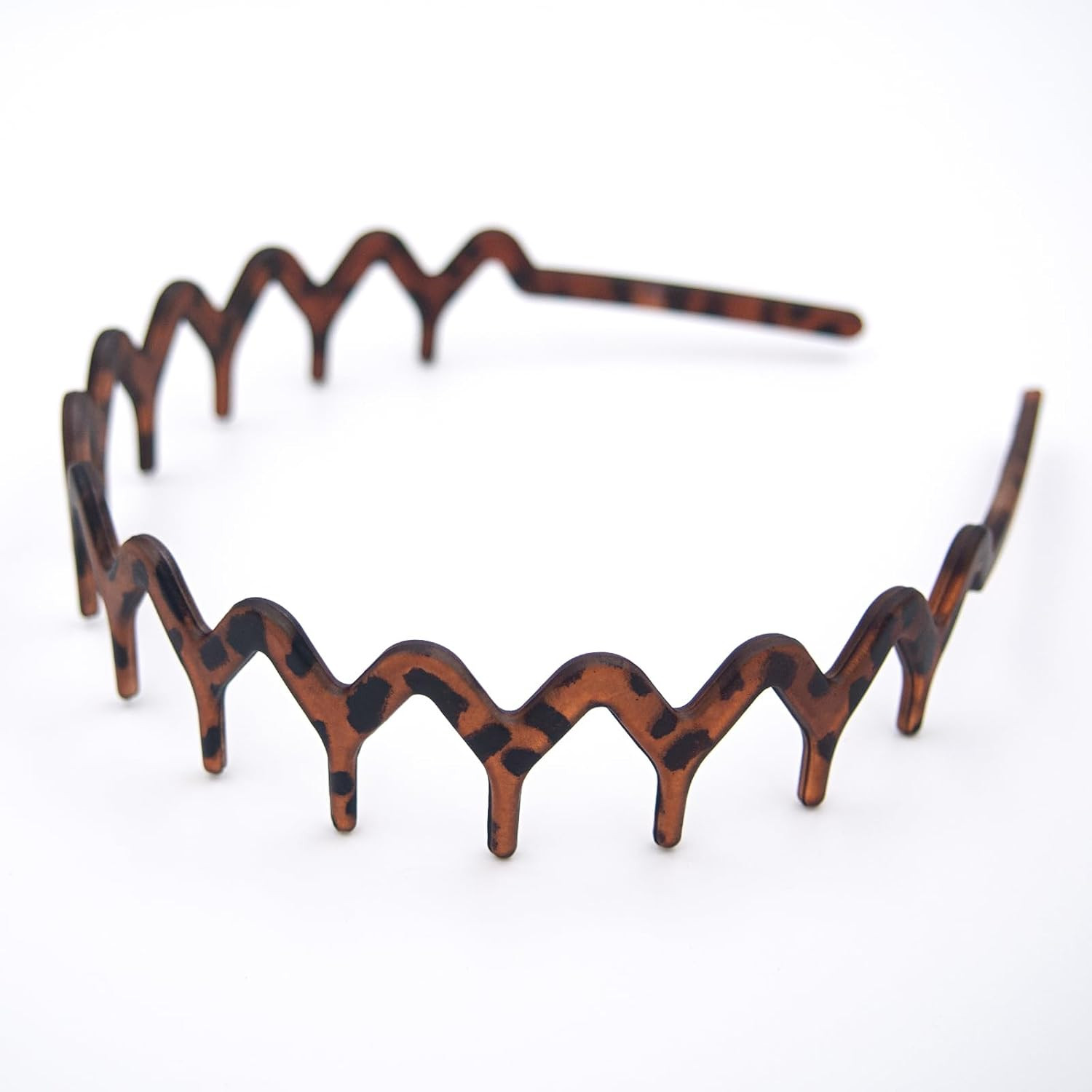2Pcs Zig Zag Headbands – Non-Slip Wavy Plastic Hair Bands with Teeth for Women &