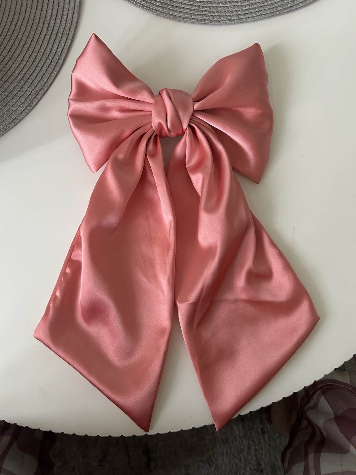 Anthropologie Pink Satin Hair Clip for Women, Solid Pattern, MPN 4156
