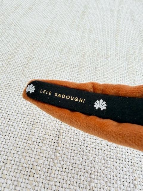 Lele Sadoughi Gingerbread Man Velvet Knot Headband Crystal Christmas EUC