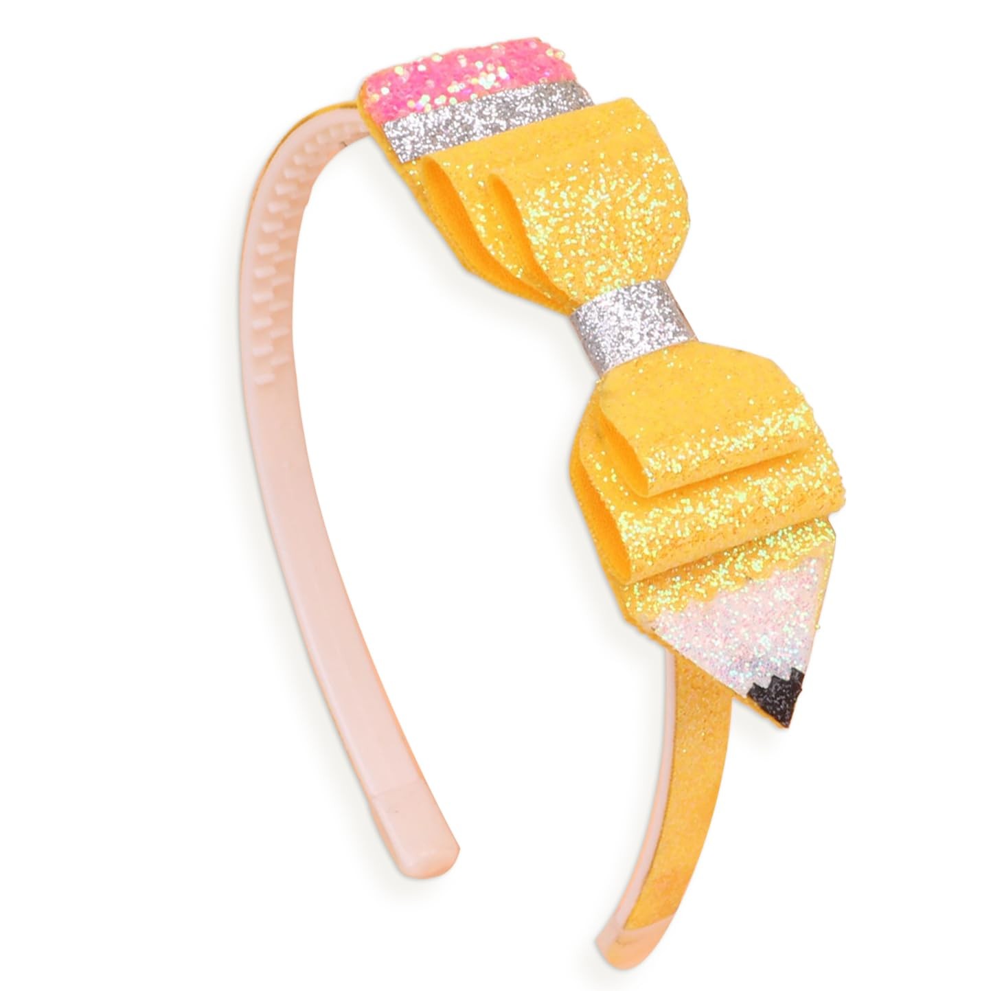 Back to School Headbands for women, Pencil Glitter Bows Cute Headbands, Yello…
