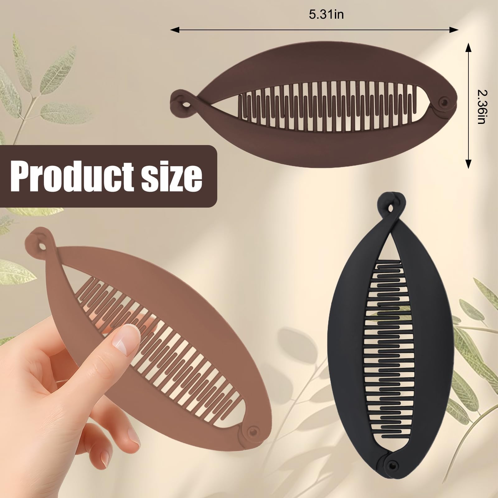 3pcs Large 1 Count (Pack of 3), Multi-color (Black, Dark Brown, Light Brown)