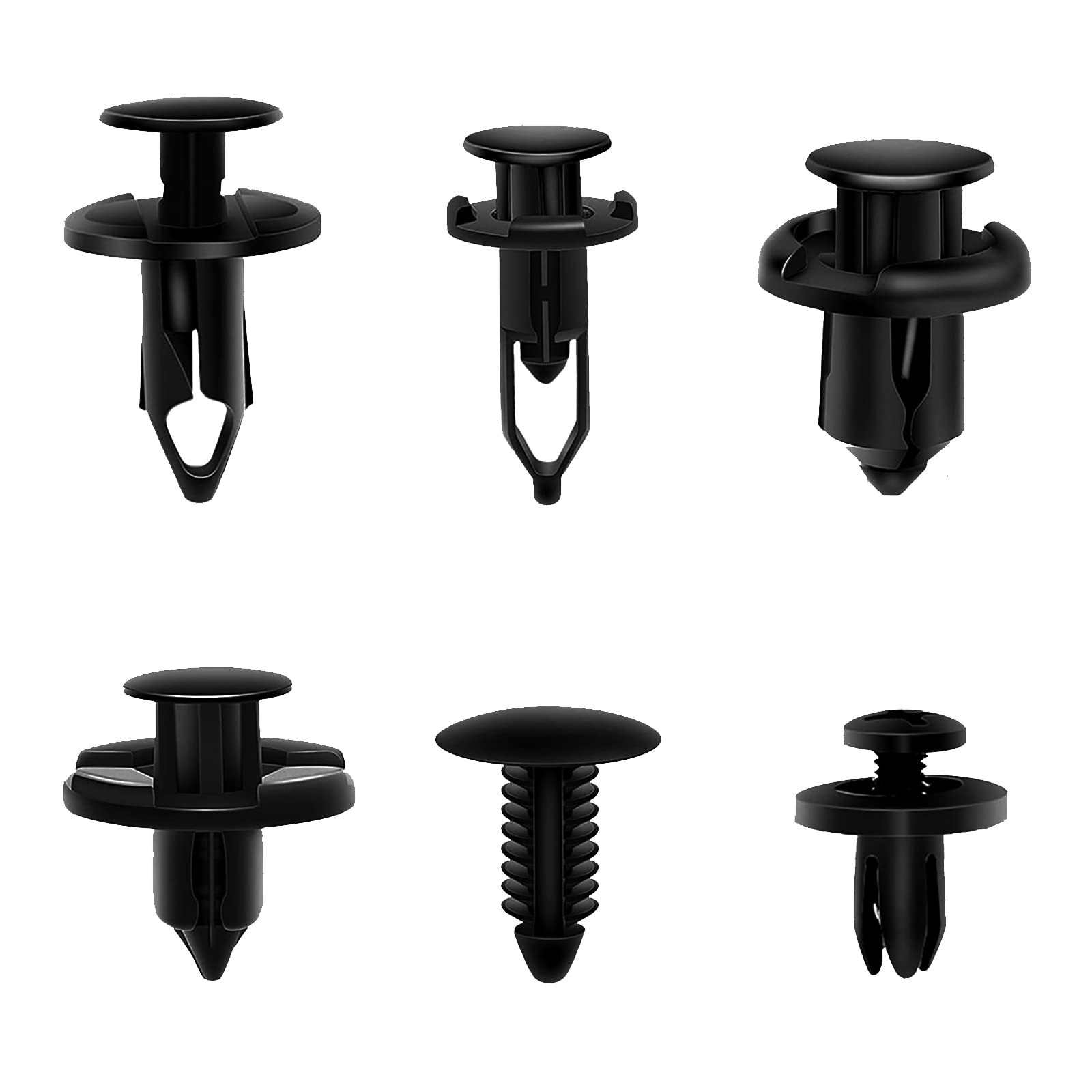 200PCS Car Retainer Clips Plastic Fasteners Kit, One Size, Black,Assorted