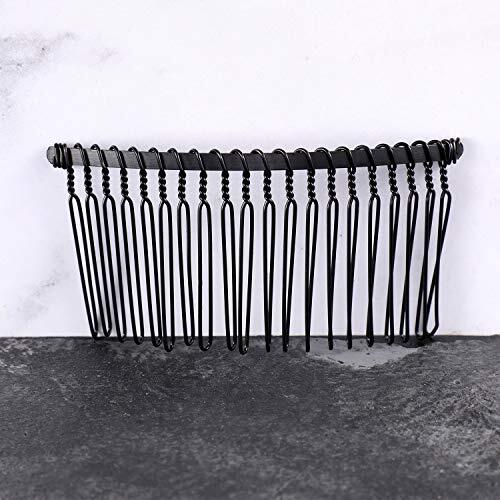 5 Pieces 20 Teeth Hair Clip Combs Metal Wire Hair 5 Count (Pack of 1) Black