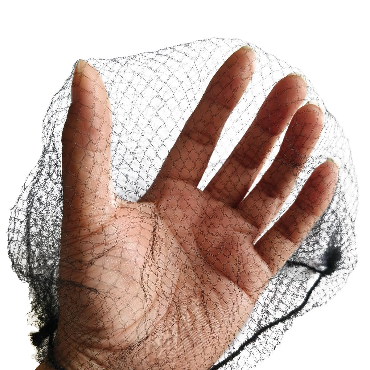 Hair Net, 60 Pcs Invisible Nylon Hair Nets for Women and Men, 24 Inch (Black)