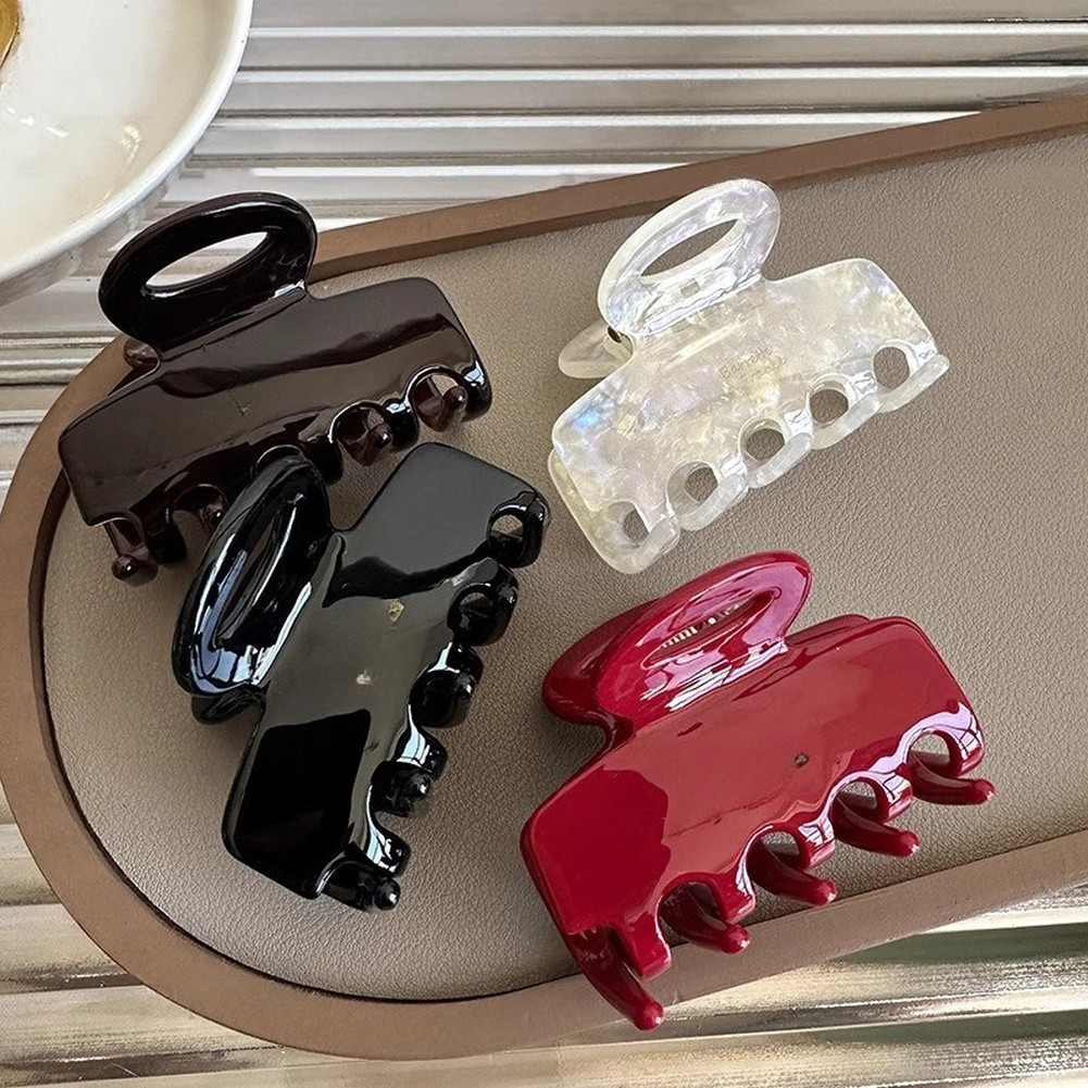 Acetic Acid Hair Claw Clip Medium Gold Logo Korean for For shark Clip Hair Use