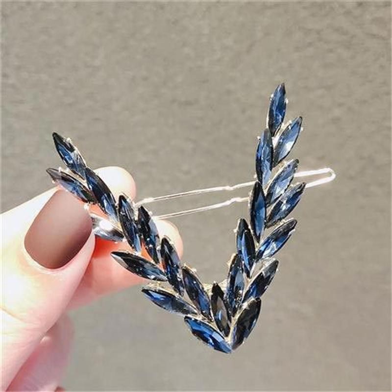 Luxury Crystal Hair Clip Women Korean V Shape Buckle Hairpin Fashion Headwear Gi