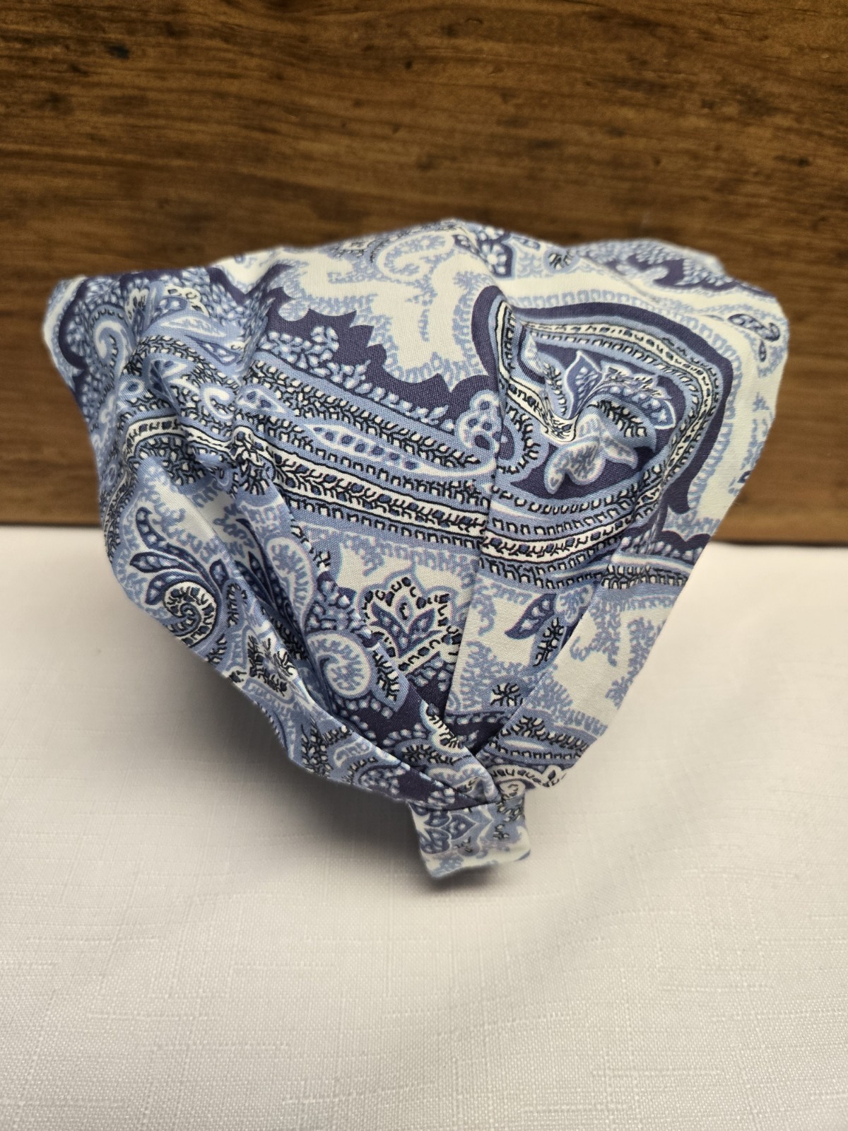 Blue Swirl Paisley Headband Head Covering