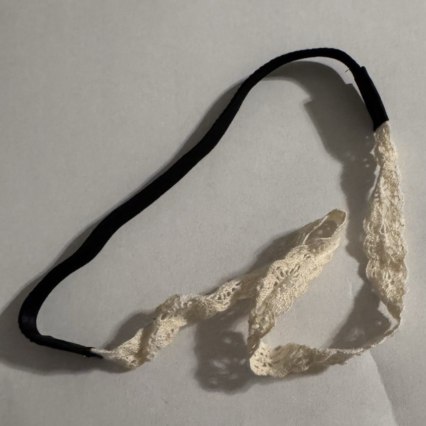 Lot of 3 Women’s Stretch Lace & Braided Headbands Black/White Geometric
