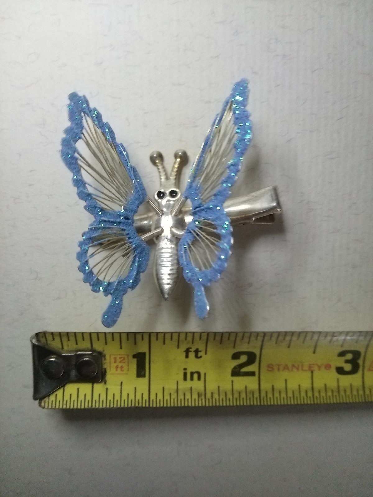 Butterfly Blue vintage Metal Hair Clip, y2k Women Teens Casual Party Accessory