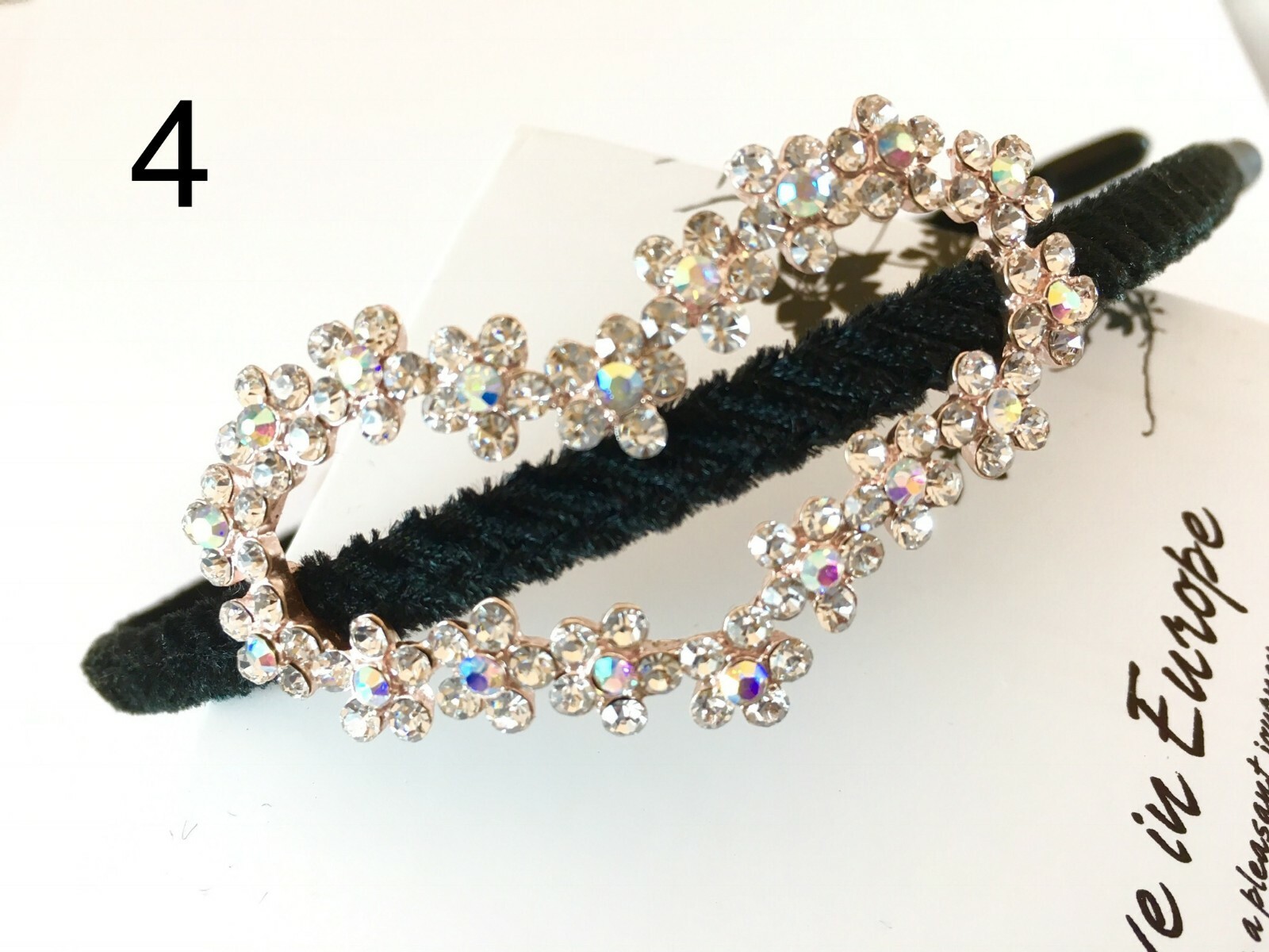 Skinny Black Headbands w/ Multi-Unique Shinny Crystal Designs (6 Options)