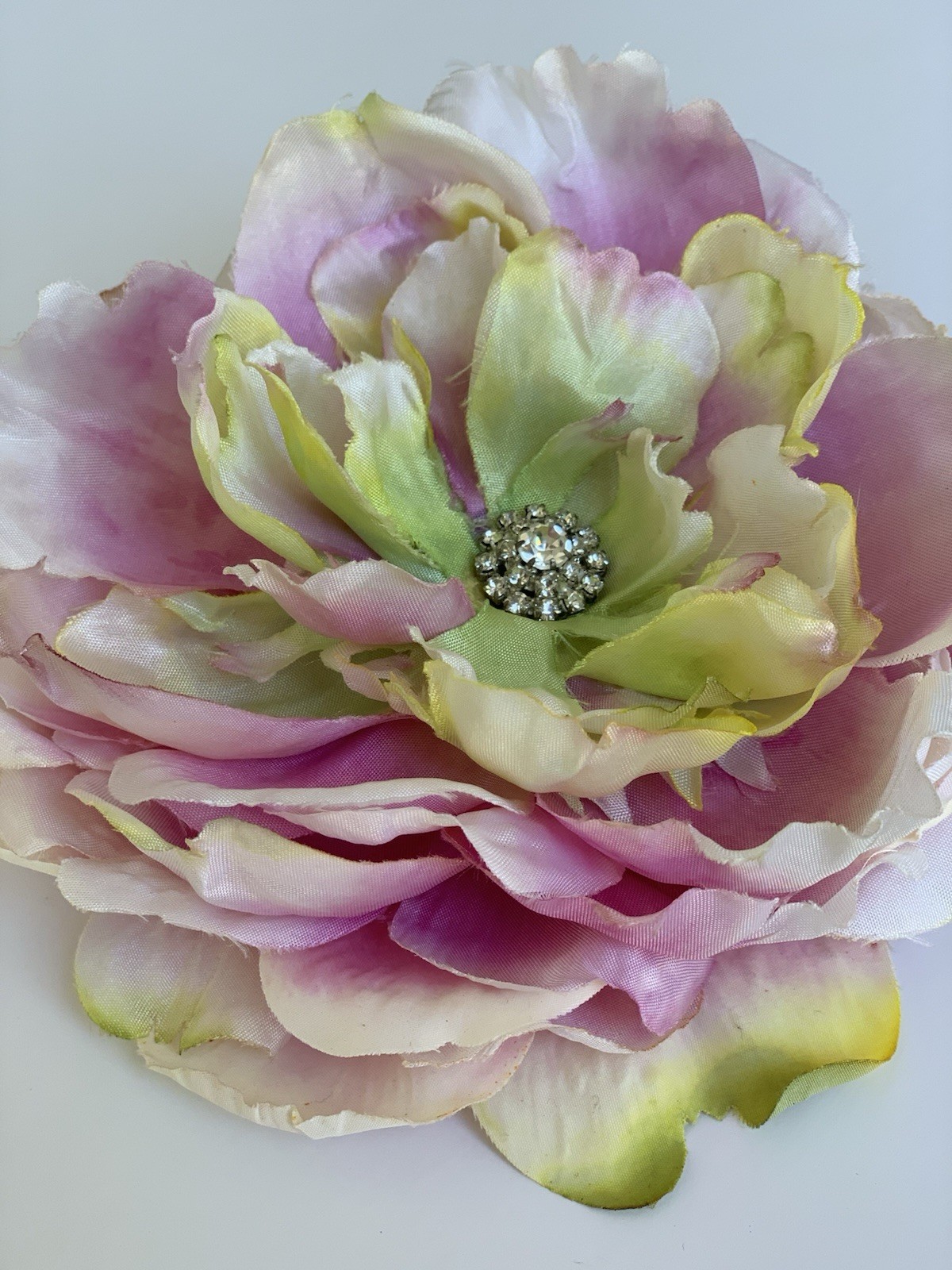 Peony Hair Clip Rhinestone 5-1/2”