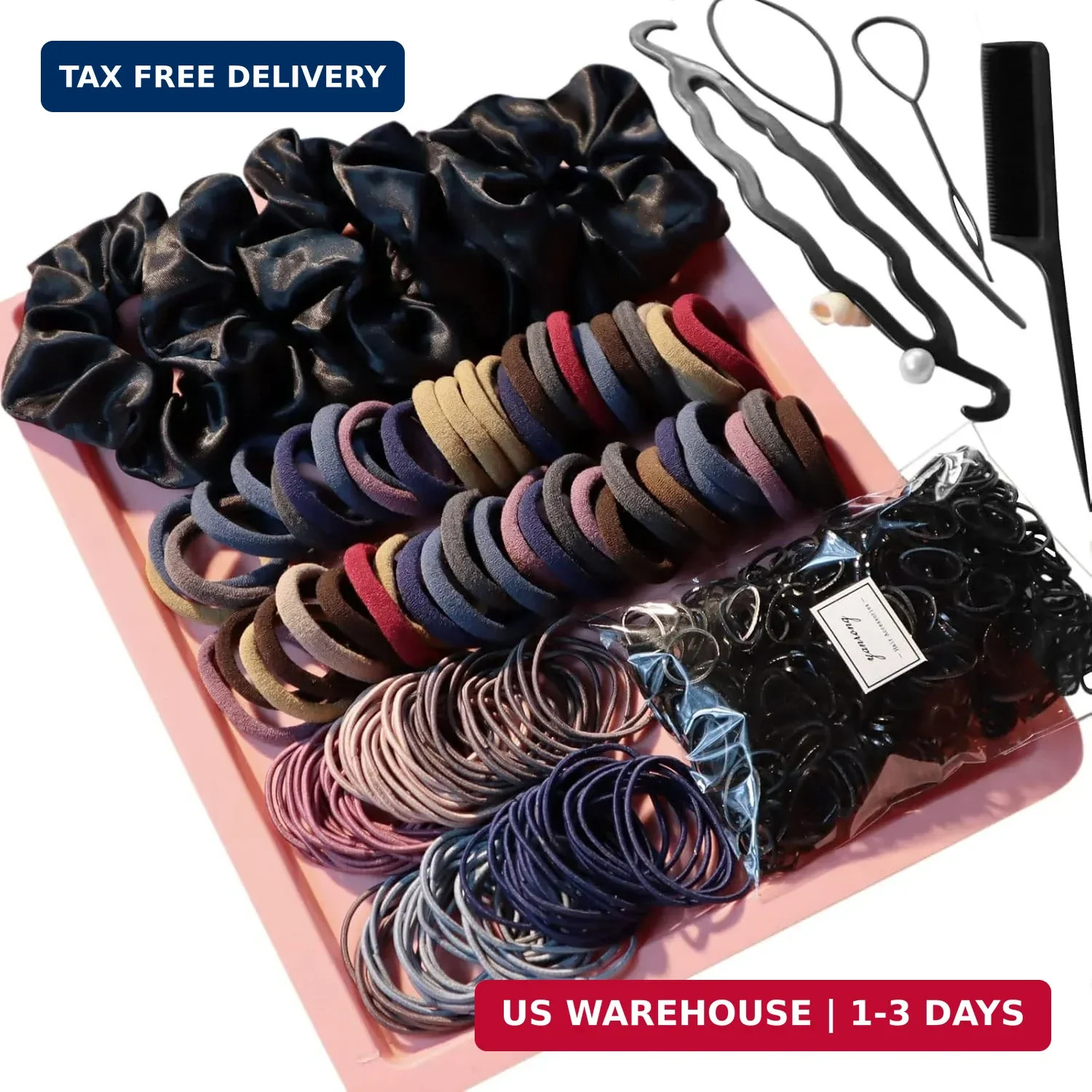 YANRONG 755PCS Hair Accessories for Woman Set Seamless Ponytail Holders Variety
