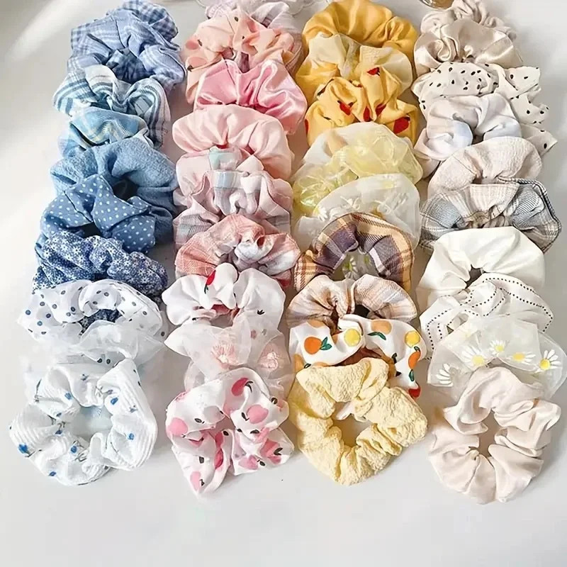 10Pcs Temperament College Style Large Intestine Hair Bands Sweet and Cute Tie Th