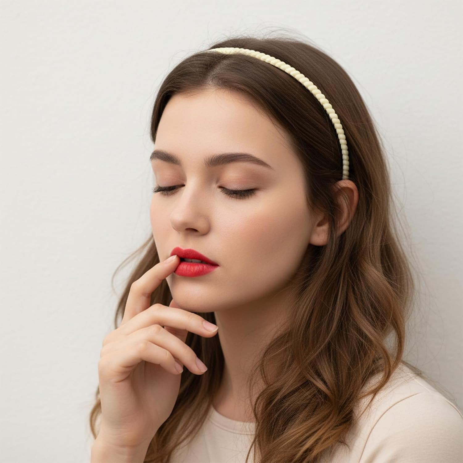 4 Pcs Headbands with Teeth for Women, Plastic Headbands Comfortable Non-Slip Too
