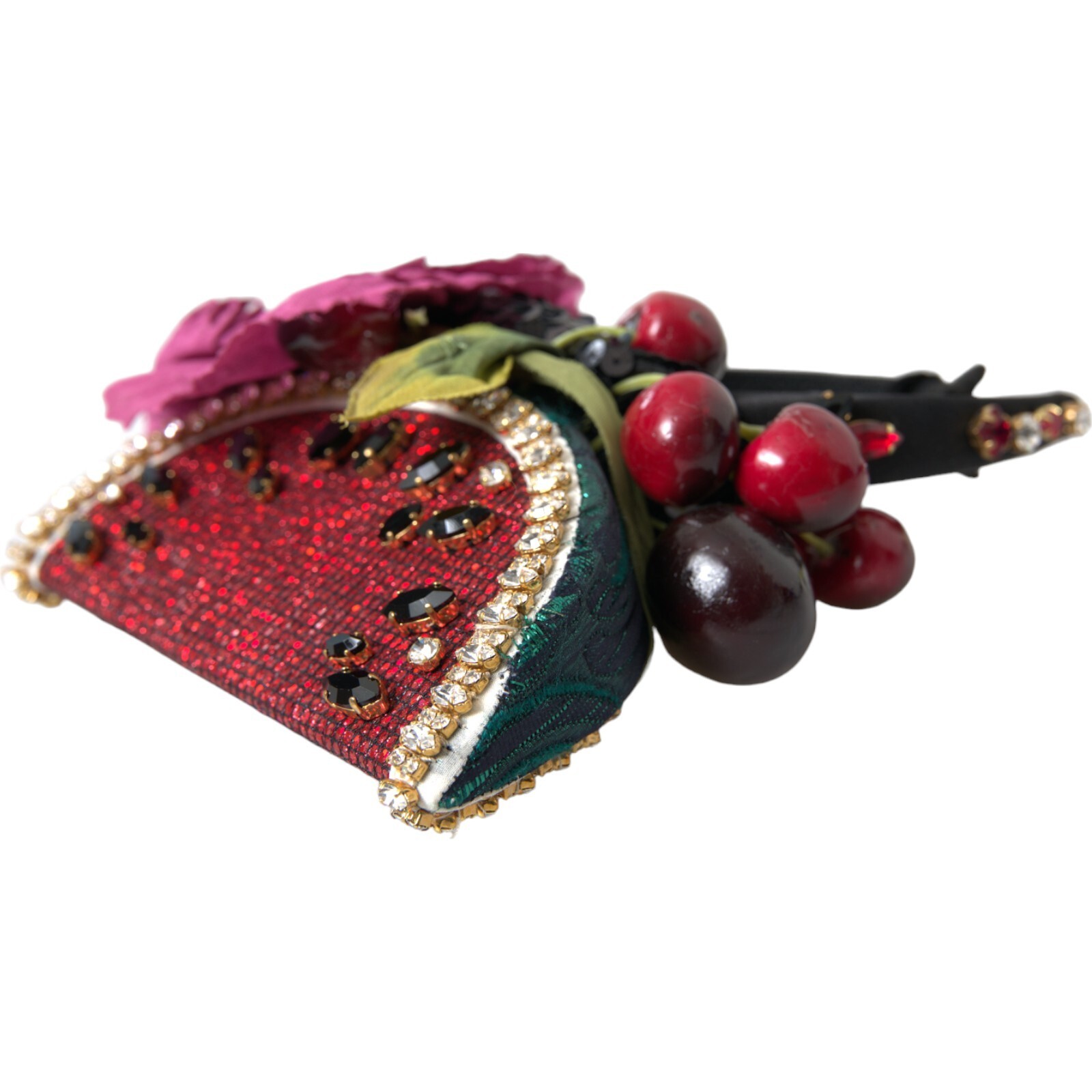 DOLCE & GABBANA Diadem Red Watermelon Cherry Crystal Hairband Statement 3600usd