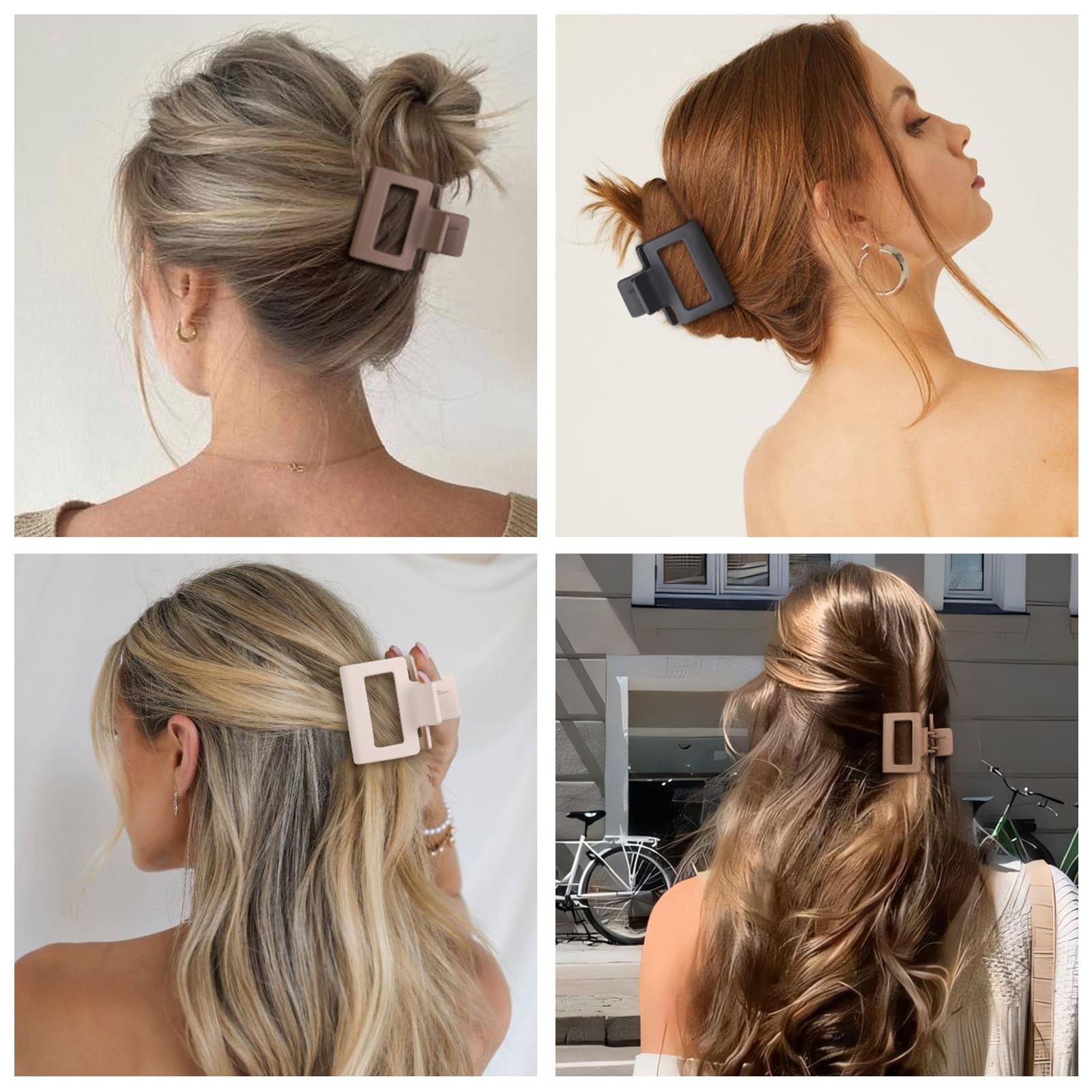 Medium Hair Clips Combination 2 Styles Small Claw Clips for Thin Hair 8 Pcs M…