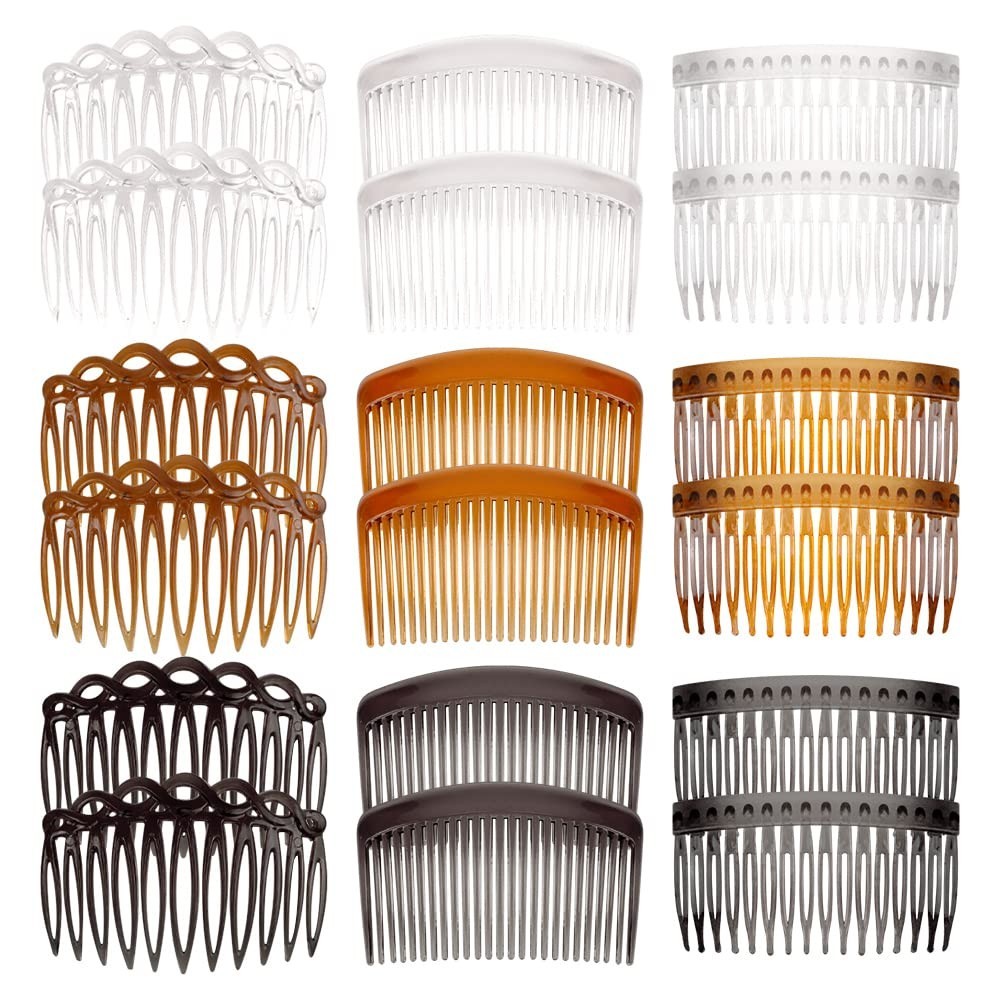 18 Pieces French Side Combs, Plastic Side Hair Twist Decorative Comb with Tee…