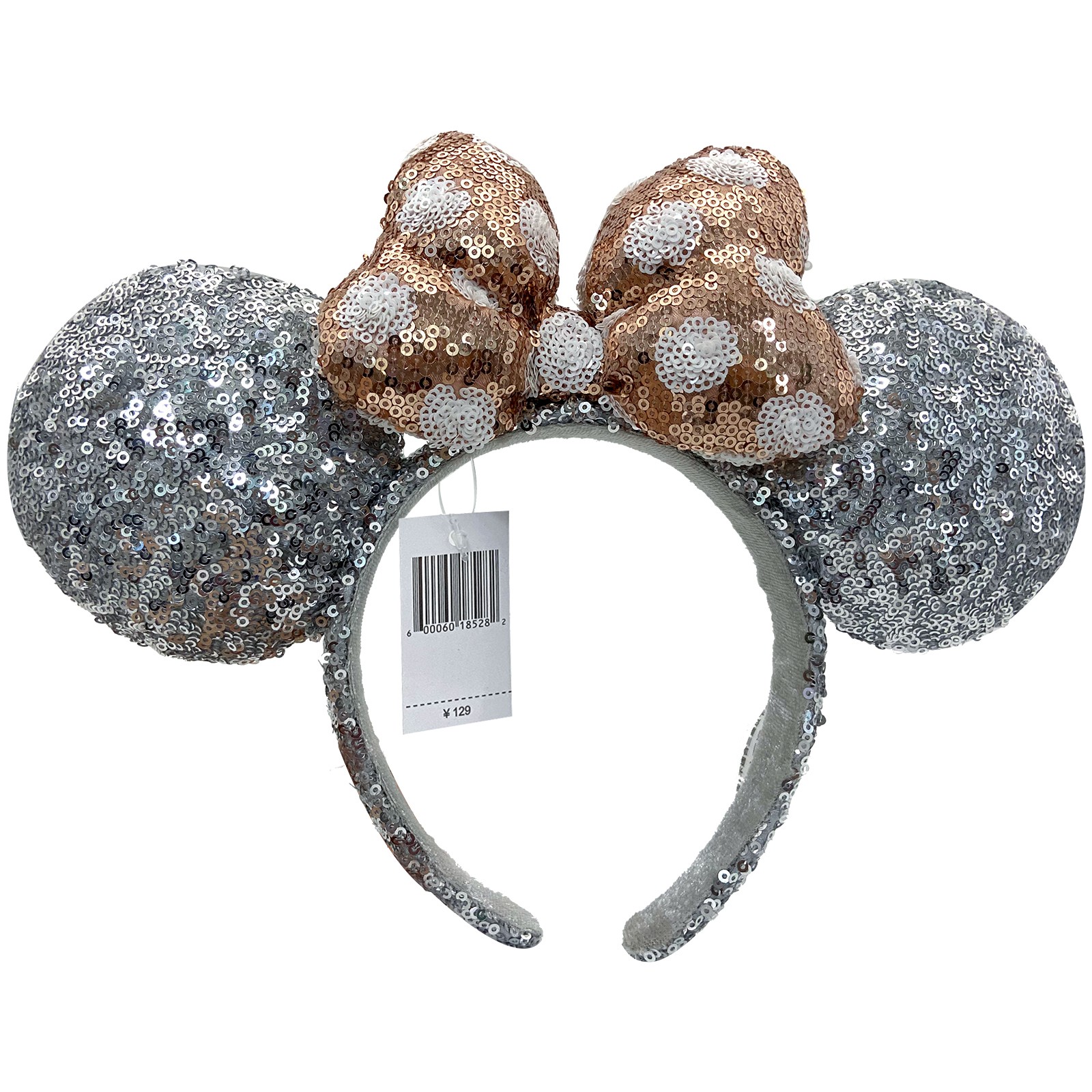 Disney Parks Polka Dot / Heart Shape Sequin Bow Minnie Mouse Ears Headband