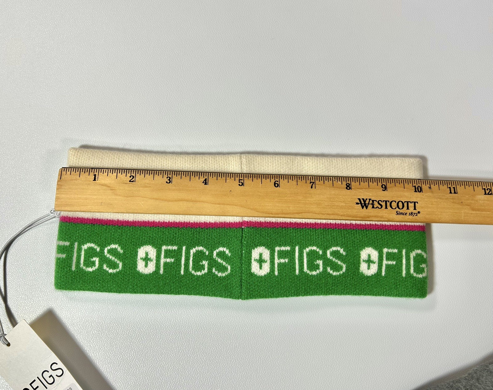 Figs Wool Color Block White Green Pink Headband Unisex NWT