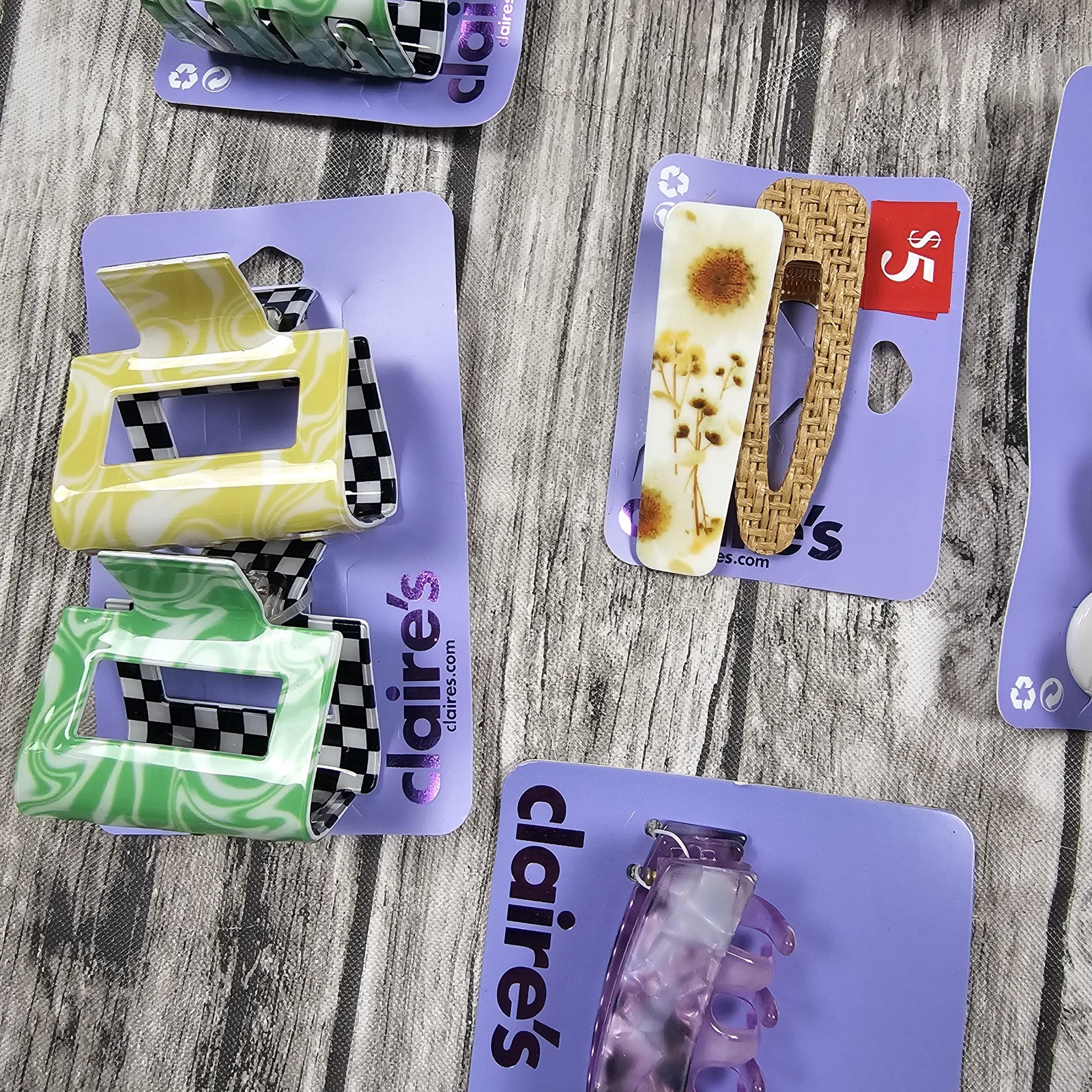 Claires Hair Clips Barrettes Banana Claw Lot New On Cards Tortoise Glitter Set