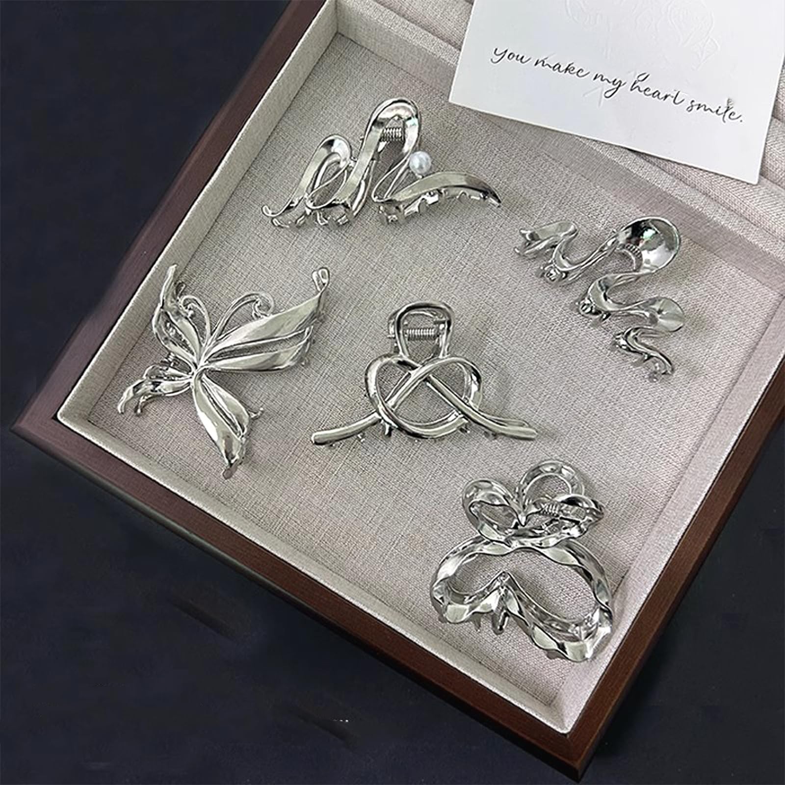 Large Gold Butterfly Hair Claw Clips with Pearl & Crystal – Non-Slip Hair Access