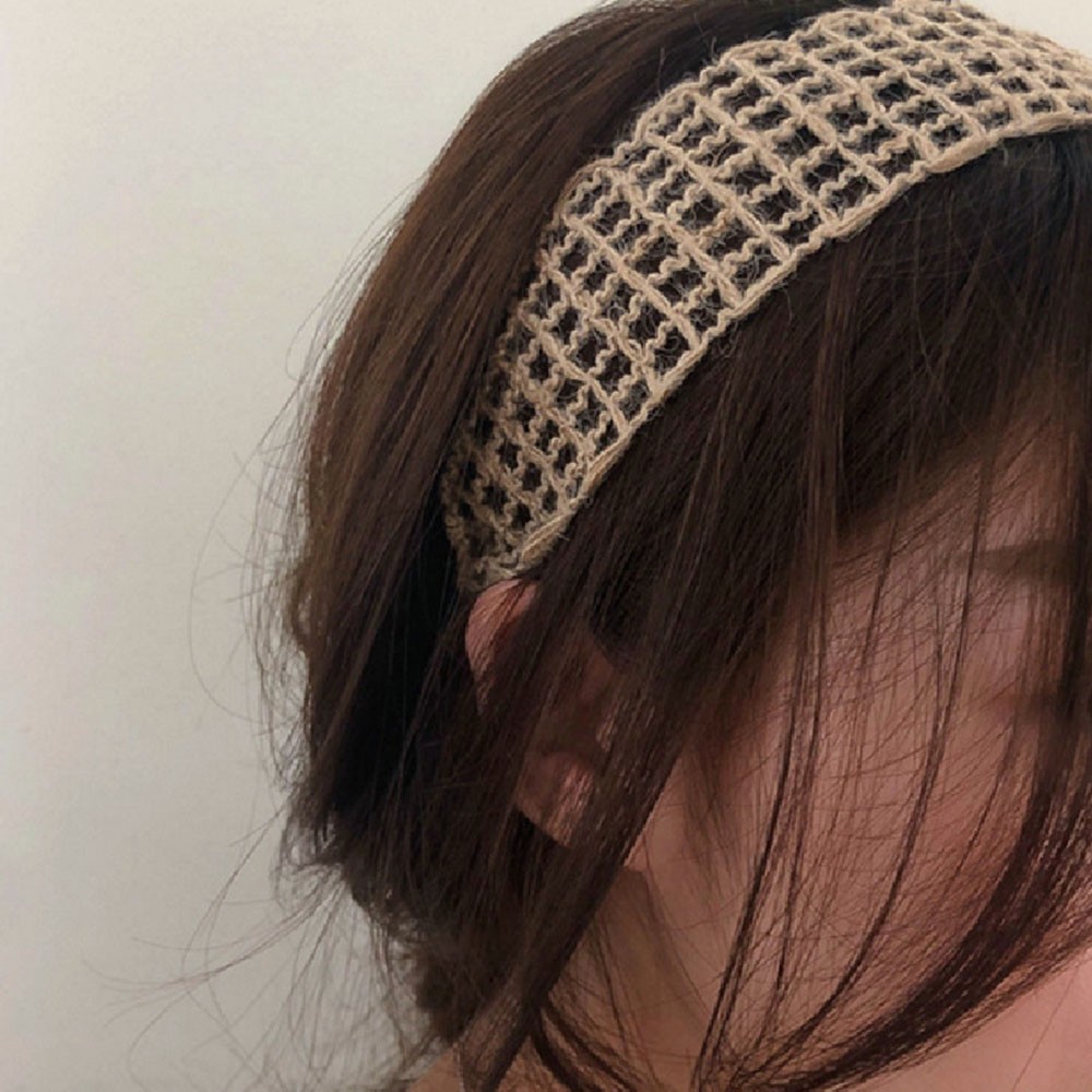 2PACK Straw Wide-Brimmed Braided Headband Hair Band Hand-Woven Linen Hair Hoop