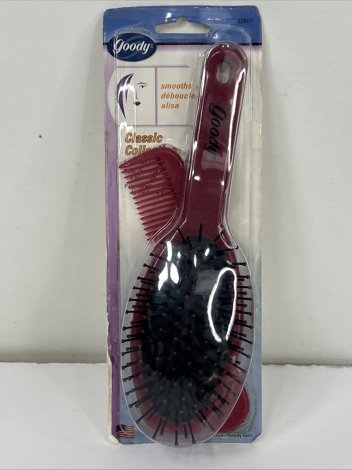 Vtg Goody Ponytailers Hair Brush Comb Lot Classic Red & 36 Terry Y2k