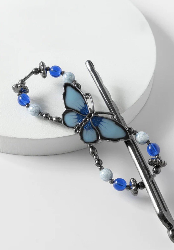 Lilla Rose Aranza Blue Butterfly Flexi Clip – Size Medium – New