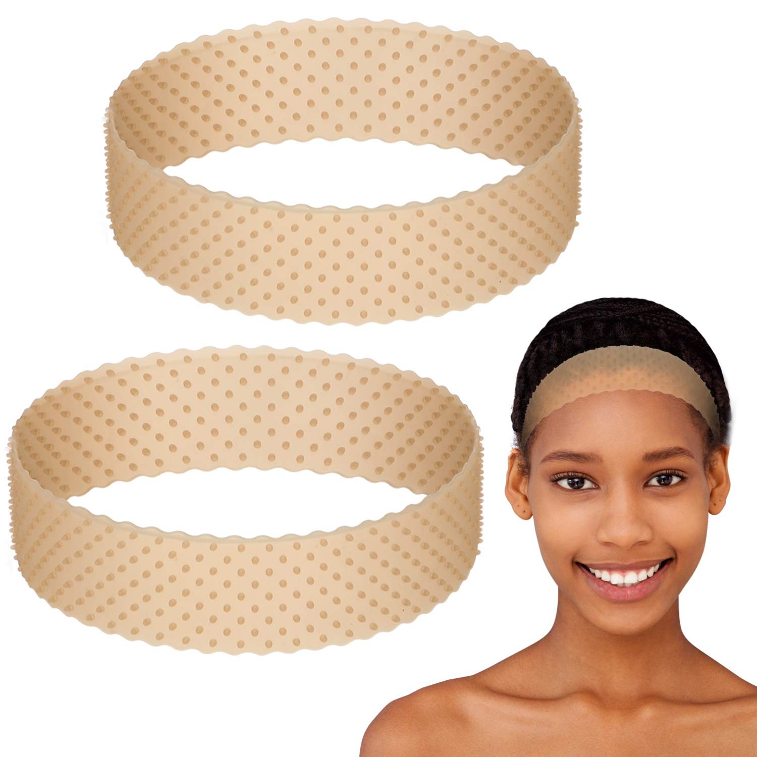 2 Pieces Silicone Wig Grip Band Adjustable Silicone Wig Headband Non Slip Strong