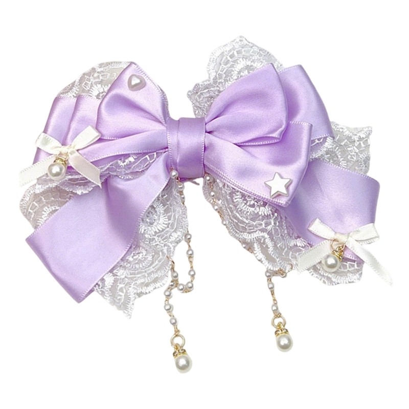 Feminine Hair Ornament With Elaborate Fringe And Bows Design For Bridal Shower