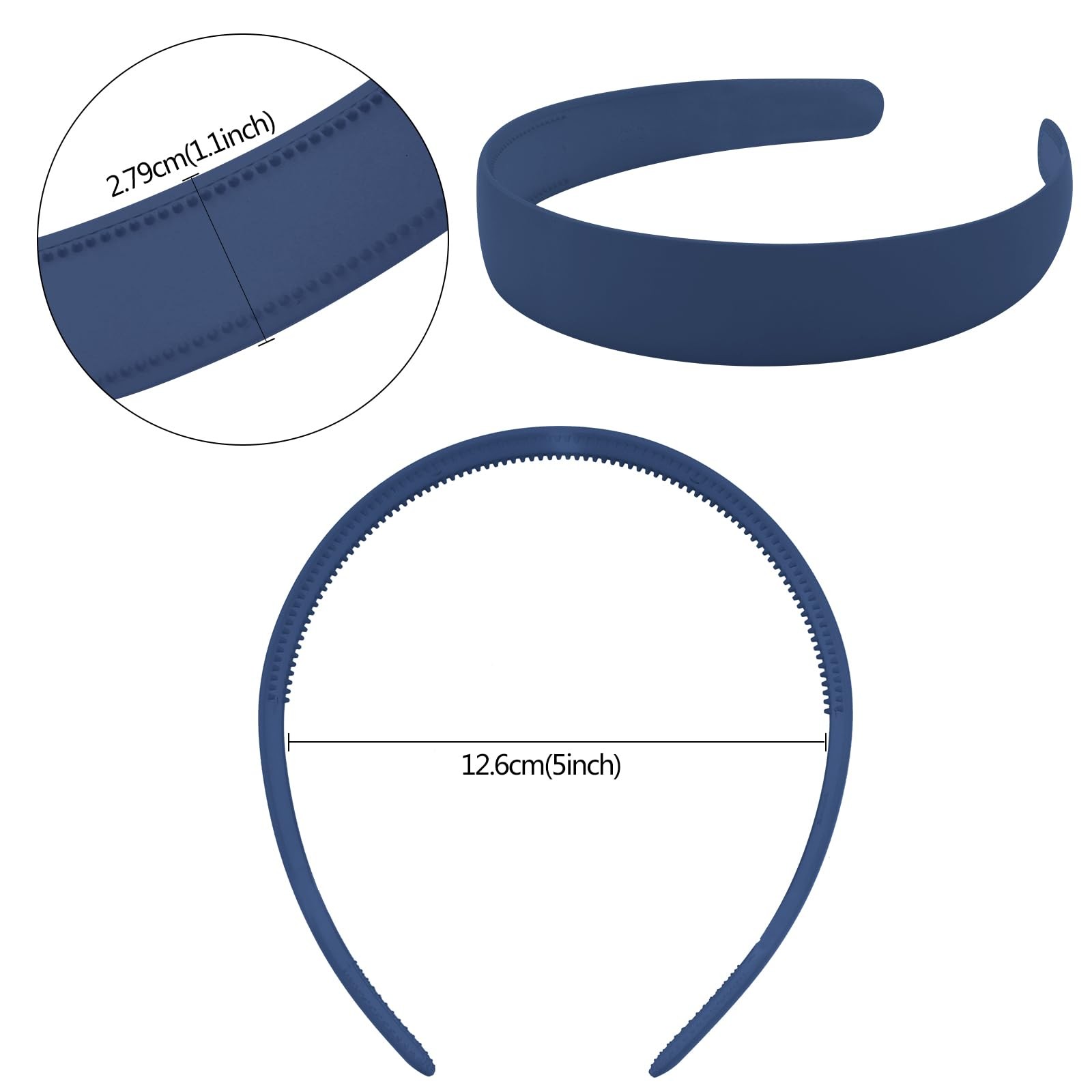 VELSCRUN 7 Pcs Different Headbands for Women 1 Count (Pack of 7), Navy Blue