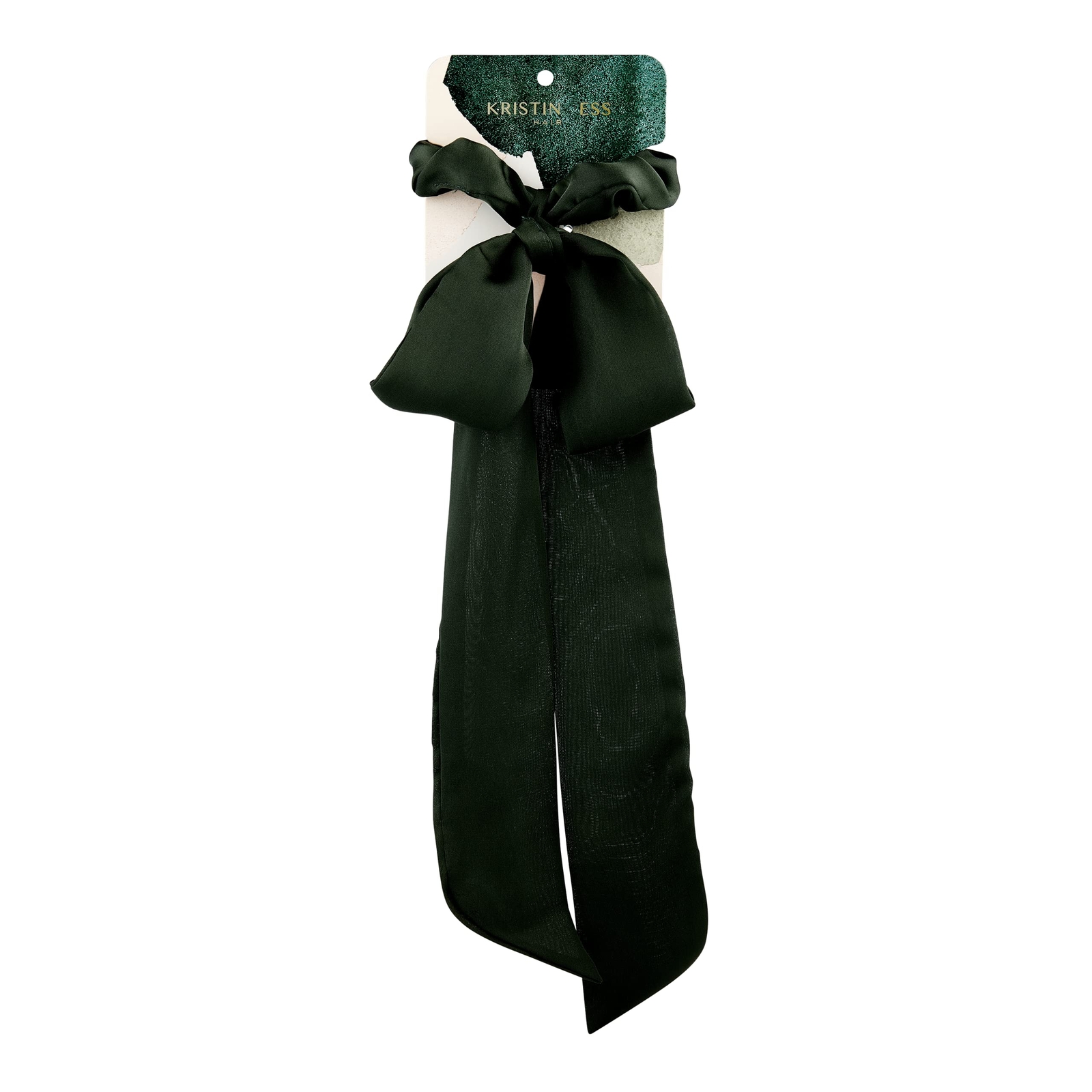 Kristin Ess Hair Scrunchie + Scarf Set � Emerald | Satin Hair Scrunchie | Hair