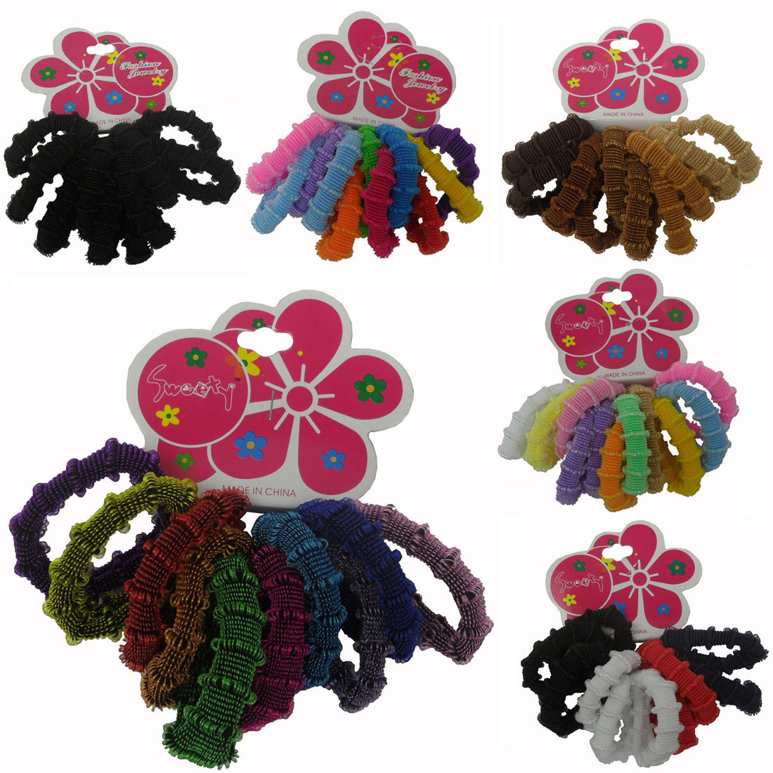 120pcs Elastic Hair Ties Holder Ponytail Scrunches Rubber Bands Hairband